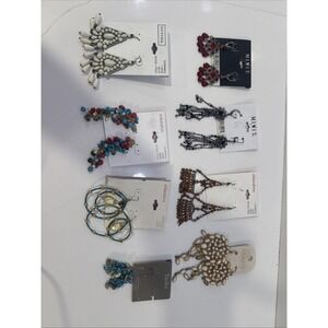 8 Pairs Vintage Earrings Dangle Drop Style NWT J29
